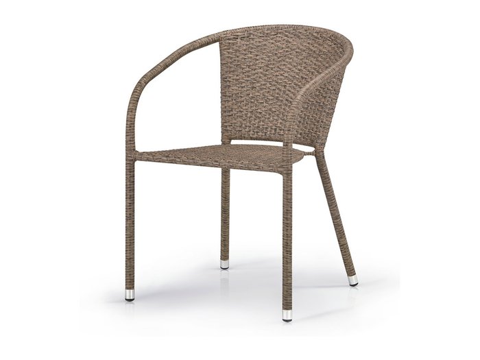 Кресло плетеное из искусственного ротанга коричневого цвета 