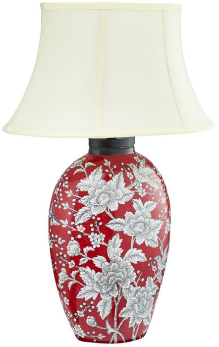 Керамическая настольная лампа с белым абажуром - купить Настольные лампы по цене 26260.0