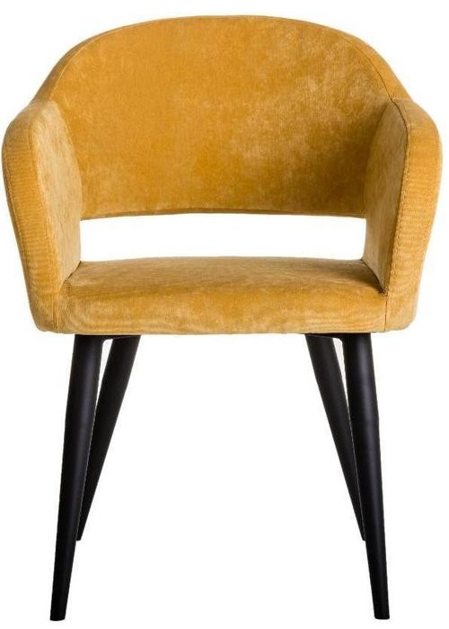 Стул Oscar желтого цвета с черными ножками - лучшие Обеденные стулья в INMYROOM
