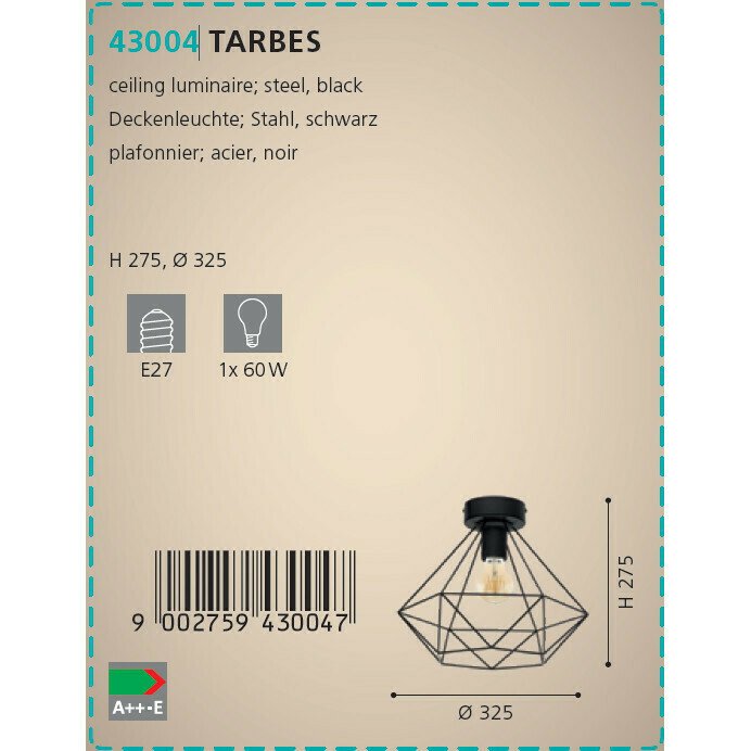 Потолочный светильник Tarbes черного цвета - лучшие Потолочные светильники в INMYROOM