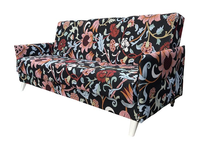Диван-кровать Розовые подсолнухи черно-розового цвета - купить Прямые диваны по цене 39100.0