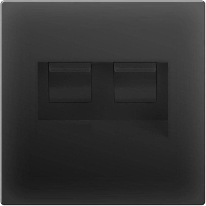 Розетка двойная Ethernet черного цвета