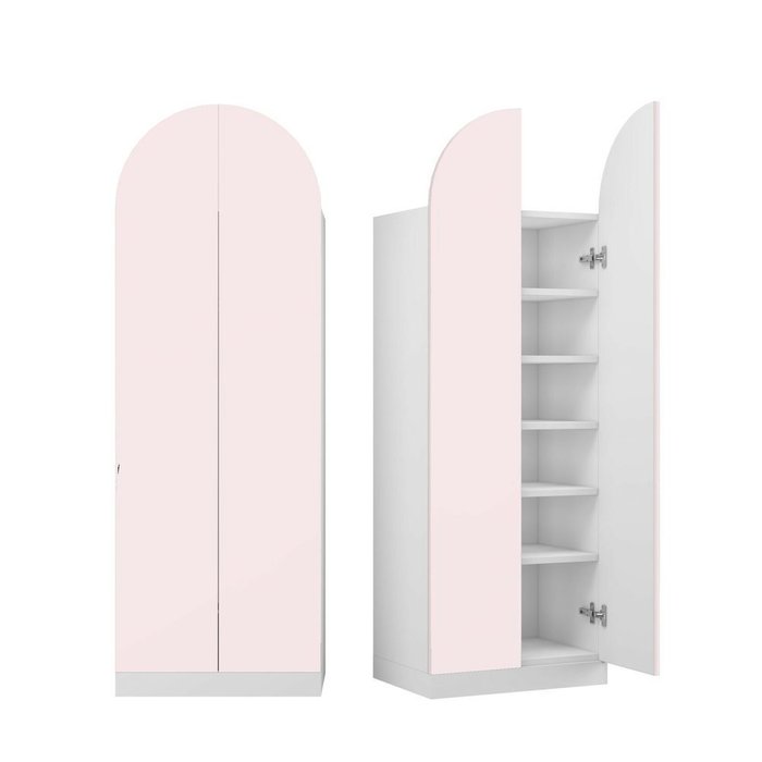 Шкаф Арк 2 M с фасадом бело-розового цвета
