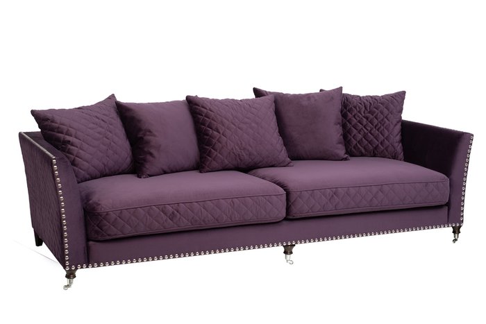 Диван трехместный Sorrento фиолетового цвета   - купить Прямые диваны по цене 160600.0
