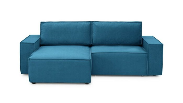 Угловой диван-кровать с оттоманкой Софт 2 голубого цвета - купить Угловые диваны по цене 58600.0