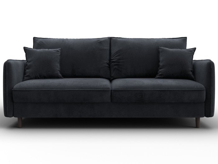 Диван-кровать Лига-064 в обивке из велюра темно-серого цвета - купить Прямые диваны по цене 99990