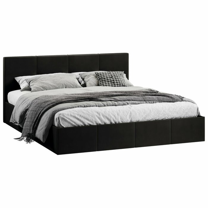 Кровать с мягкой обивкой Лора 180х200 серого цвета с подъемным механизмом - купить Кровати для спальни по цене 27999