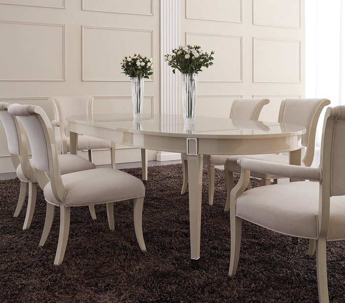 Обеденный стол раздвижной Modena молочного цвета - купить Обеденные столы по цене 263900.0