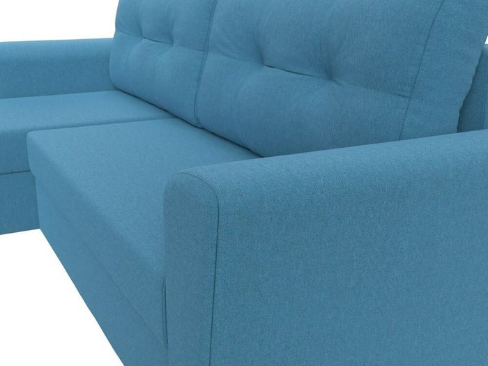 Угловой диван-кровать Амстердам лайт голубого цвета левый угол - лучшие Угловые диваны в INMYROOM