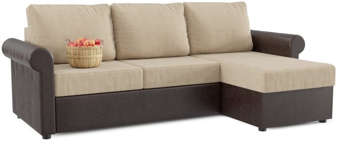Угловой диван-кровать Верона бежево-коричневого цвета