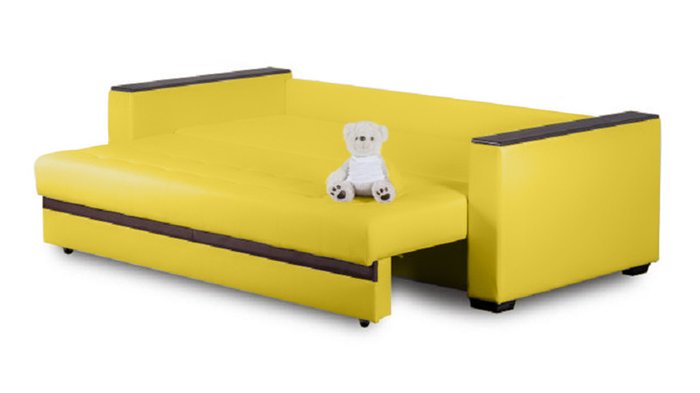 Прямой диван-кровать Адамс Лайт желтого цвета - купить Прямые диваны по цене 56500.0