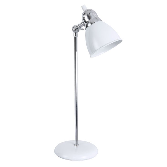 Настольная лампа из металла белого цвета 