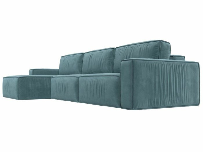 Угловой диван-кровать Прага Классик лонг темно-бирюзового цвета левый угол - лучшие Угловые диваны в INMYROOM