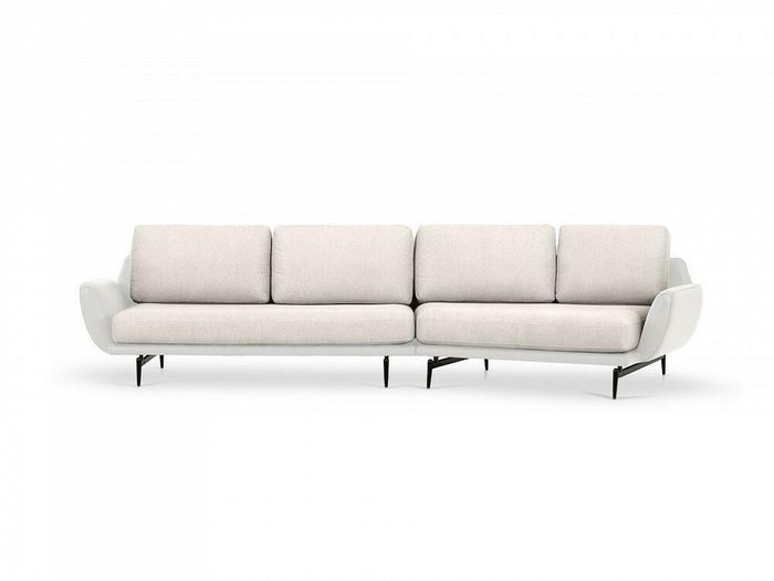 Угловой диван правый Ispani бело-бежевого цвета