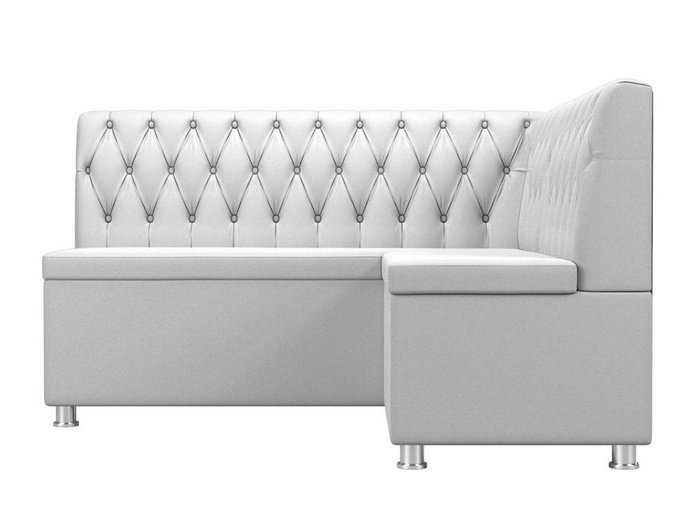 Кухонный угловой диван Мирта белого цвета (экокожа) правый угол - купить Угловые диваны по цене 36999.0