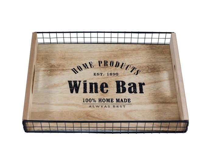 Поднос Wine bar L бежевого цвета - купить Подносы по цене 1290.0