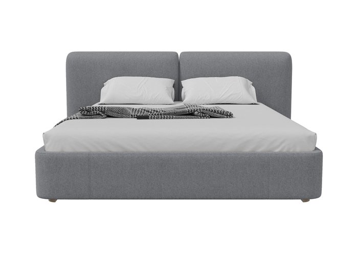 Кровать двуспальная Hub Soft 180х200 светло-серого цвета с подъемным механизмом - купить Кровати для спальни по цене 132900.0