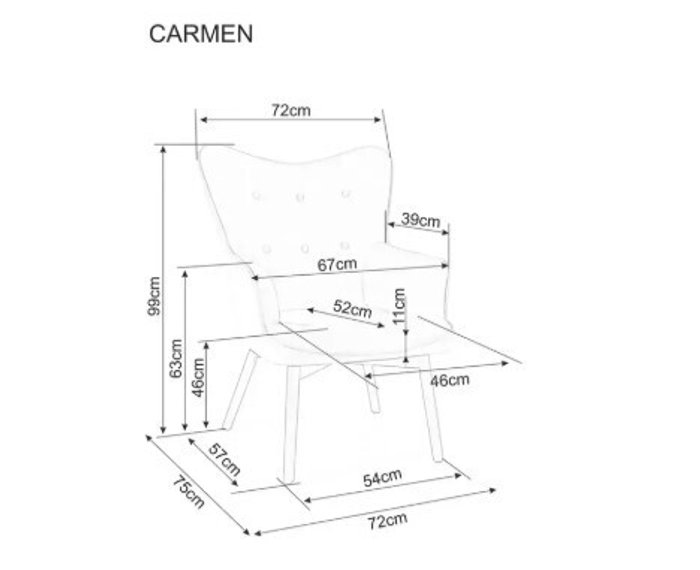 Кресло Carmen серого цвета - лучшие Интерьерные кресла в INMYROOM Кресло Carmen серого цвета - лучшие Интерьерные кресла в INMYROOM