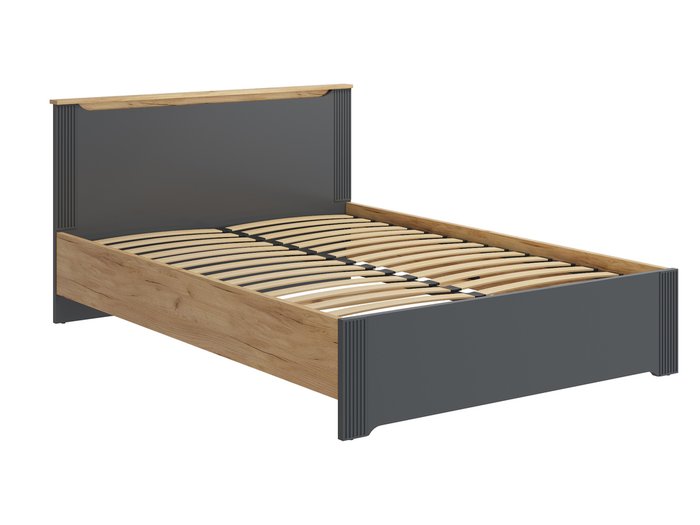 Кровать с основанием Эмилия 140х200 серого цвета - купить Кровати для спальни по цене 27194.0