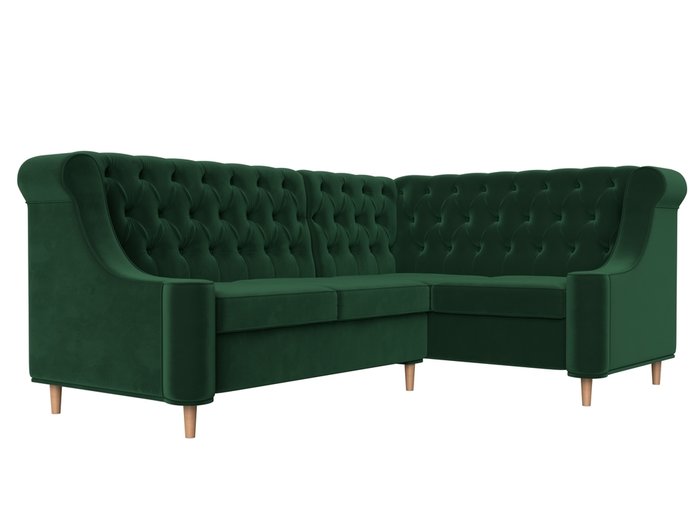 Угловой диван Бронкс зеленого цвета правый угол   - лучшие Угловые диваны в INMYROOM