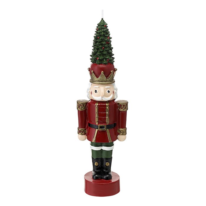 Свеча декоративная Nutcracker красно-зеленого цвета 25.5 см