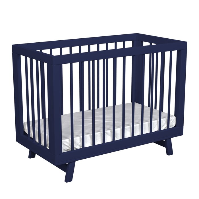 Кроватка для новорожденного Lilla Aria 60х120 темно-синего цвета