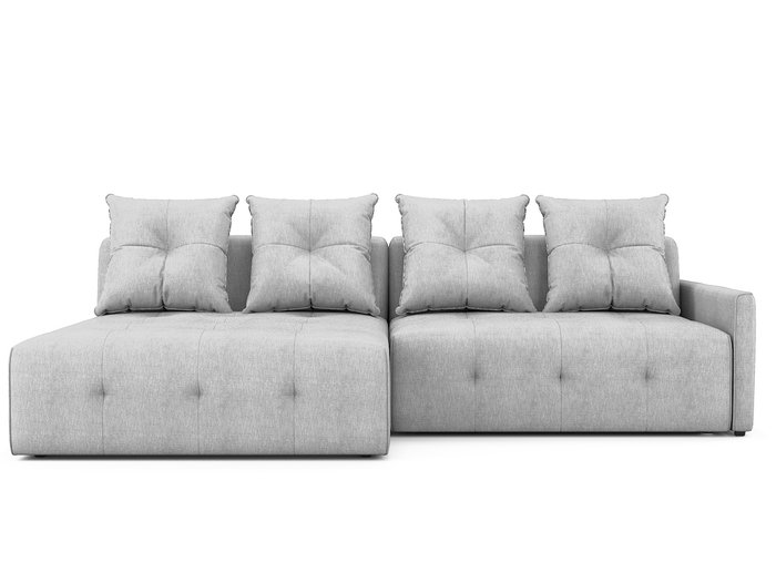 Угловой раскладной диван Bronks левый светло-серого цвета