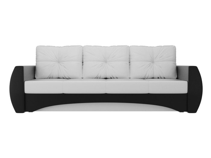 Прямой диван-кровать Сатурн бело-черного цвета (экокожа) - купить Прямые диваны по цене 40990.0