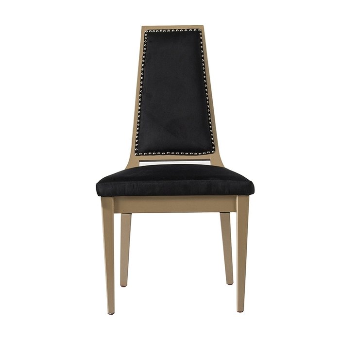 Стул черно-коричневого цвета в обивке из вельвета - купить Обеденные стулья по цене 62330.0