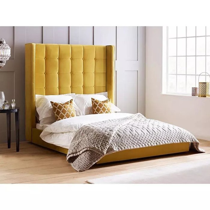 Кровать Arlo 200х200 желтого цвета - купить Кровати для спальни по цене 117200.0