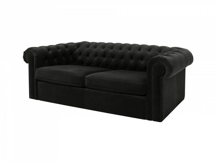 Диван Chesterfield черного цвета - купить Прямые диваны по цене 87750.0