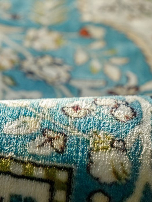 Ковер Silk loretto 80x150 бежево-бирюзового цвета - лучшие Ковры в INMYROOM