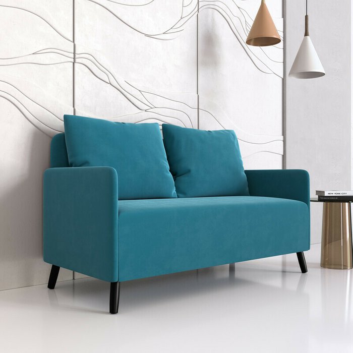 Диван Будапешт 150 синего цвета - лучшие Прямые диваны в INMYROOM
