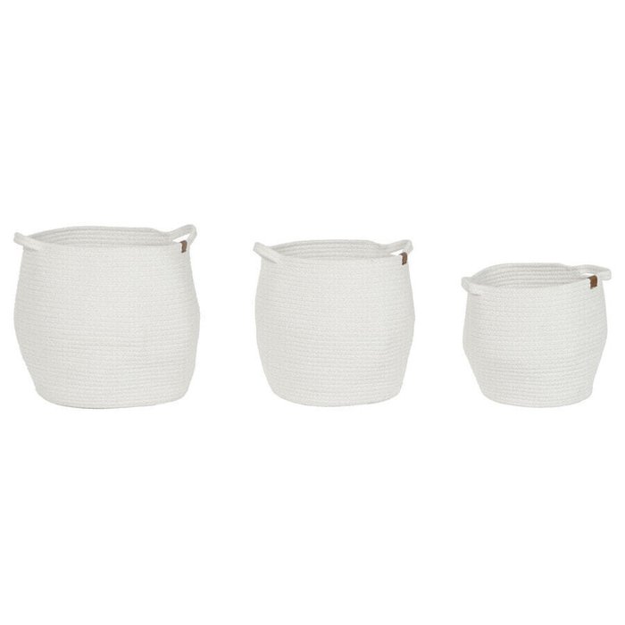 Набор корзин Home ESPRIT Белый современный 34 x 34 x 34 cm (3 Предметы) - купить Аксессуары для гостиной по цене 8528 Набор корзин Home ESPRIT Белый современный 34 x 34 x 34 cm (3 Предметы) - купить Аксессуары для гостиной по цене 8528