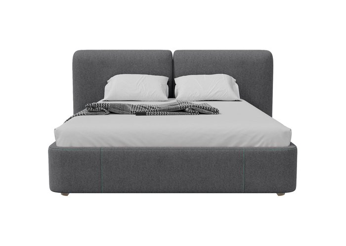 Кровать Hub Soft 160х200 серого цвета с подъемным механизмом - купить Кровати для спальни по цене 123000.0