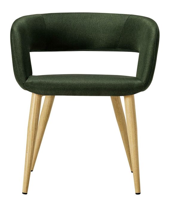 Кресло Hugs тёмно-зеленого цвета на бежевых ножках - купить Обеденные стулья по цене 9990.0