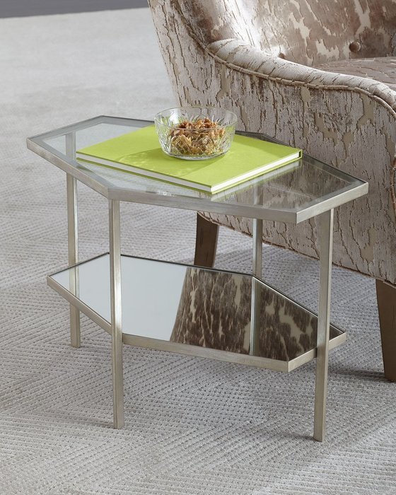 Журнальный стол Остин Silver со стеклянными поверхностями - купить Кофейные столики по цене 14634.0