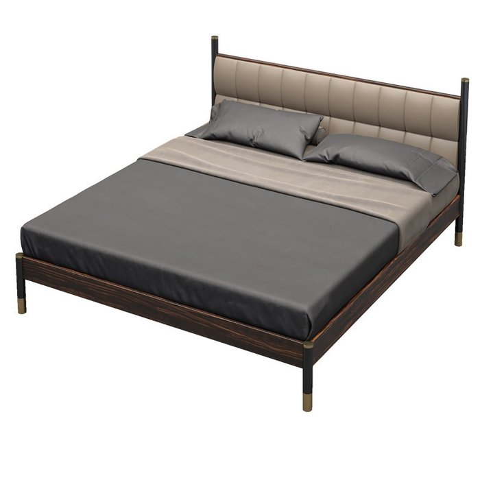 Кровать Benissa 160х200 бежево-коричневого цвета