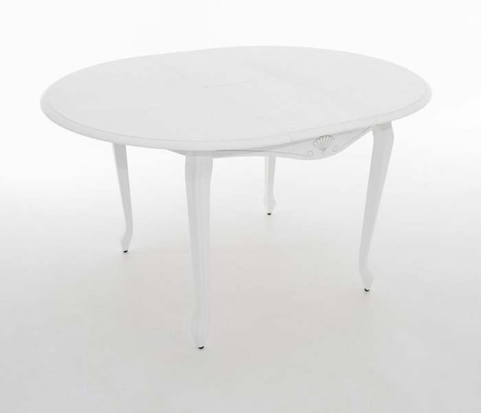 Обеденный стол раскладной Кабриоль белого цвета - купить Обеденные столы по цене 34990.0