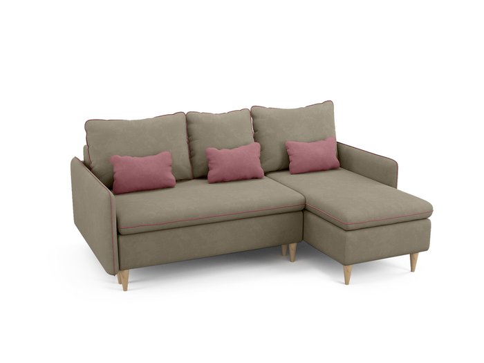 Угловой диван-кровать Ron серо-бежевого цвета - купить Угловые диваны по цене 68200.0