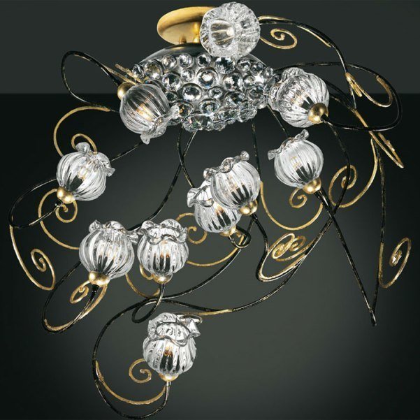 Потолочный светильник  MM Lampadari "Ricciolo" с плафонами из муранского стекла  - купить Потолочные люстры по цене 226890.0