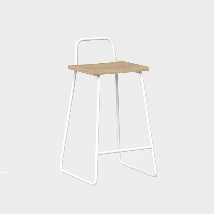 Барный стул Bauhaus с каркасом белого цвета