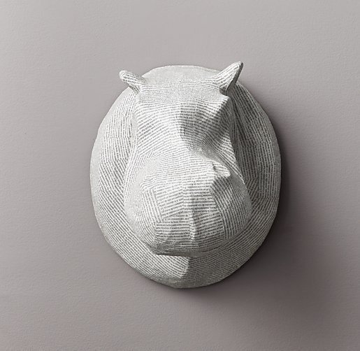 ДЕКОР ИЗ ПАПЬЕ-МАШЕ Голова бегемота