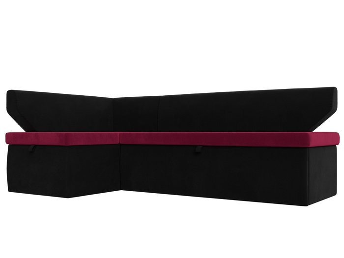 Угловой диван-кровать Омура черно-бордового цвета левый угол