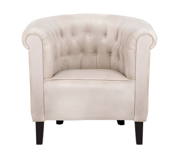 Низкое кресло Swaun beige velvet бежевого цвета