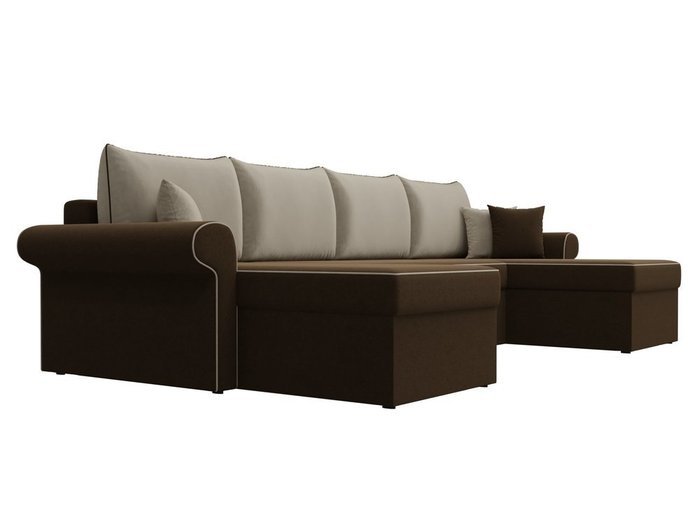 Угловой диван-кровать Милфорд бежево-коричневого цвета - лучшие Угловые диваны в INMYROOM