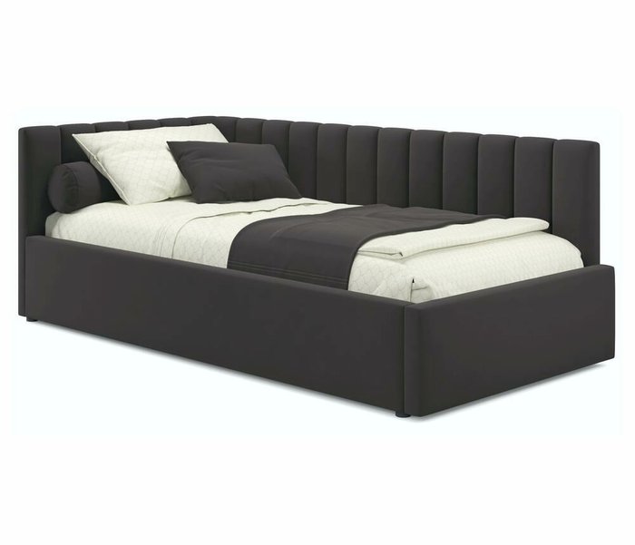 Кровать с подъемным механизмом и матрасом Milena 90х200 коричневого цвета