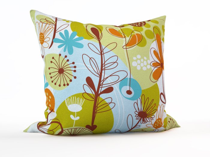 Дизайнерская подушка: Растительное буйство