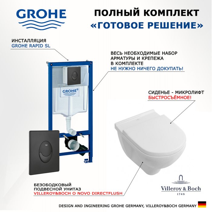 Комплект 3 в 1 инсталляция Rapid SL