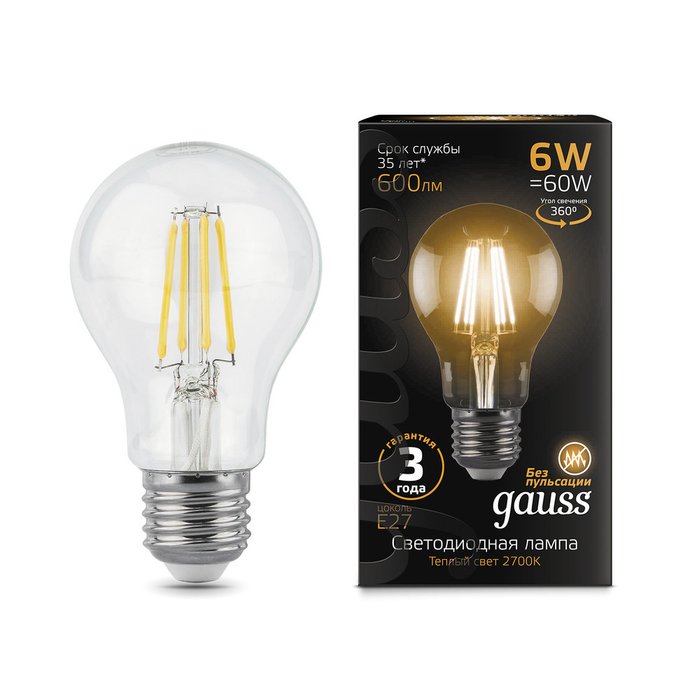 Лампочка Filament с цоколем E27 Лампочка Filament с цоколем E27